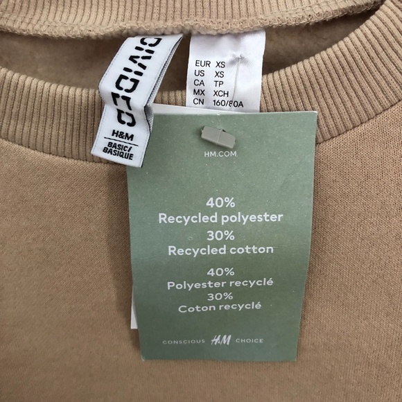 NWT H&M Divided Matching Co-Ord Beige Sweatpants Set Women's Small/Extra Small - Picture 8 of 10